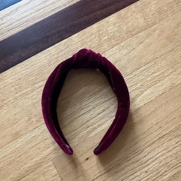 red velvet Lele Sadoughi knot headband Velvet Knotted Headband ~ Red – Chic Streets main image 4